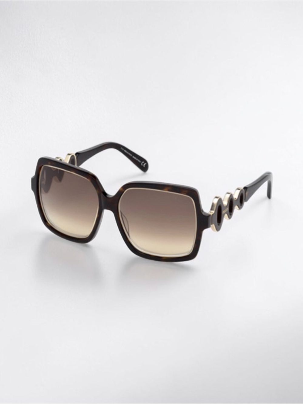 Emilio Pucci Women’s Brown Tortoiseshell Square Sunglasses with Gradient Lenses